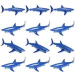 Akkeel Direct Plastic Sharks for Drinks - Great Shark Decor for Shark Parties, Shark Decorations for Fun Theme Party, Vinyl Sharks for Drinks, Lemonade & More (12)