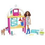 Barbie Doll and Playset with Coop, Animals, Dough, Molds and More, Hatch and Gather Egg Farm, HGY88