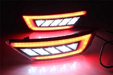 Automaze Car Back Rear Bumper Reflector Light For Eco-sport 2013-2019 Models, With Reverse Light, Set of 2 Pc(V1)