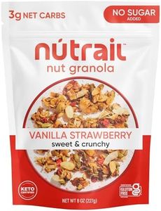 NuTrail Nut Granola Cereal, Vanilla Strawberry, No Sugar Added, Keto, Low Carb, Gluten Free, Grain Free, Healthy Breakfast 8 oz. 1 Count