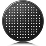 PureBake Premium 11 Inch Carbon Steel Pizza Pan with Perforated Holes | SGS Certified Nonstick Round Baking Tray | Microwave & OTG Oven Safe | Durable Pizza Plate