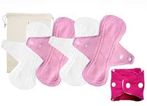 Manvicare Reusable Mini Pads for Teens/Panty Liners With Wings for Women - 4 Pantyliners for Daily Use & Low Menstrual Flow- Size 200mm