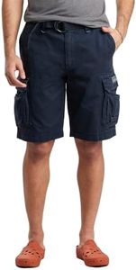 UNIONBAY Men's Survivor Belted Cargo Short, True Navy, 36