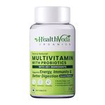 Health Veda Organics Multivitamin With Probiotics - 45 Ingredients Supplement For Men And Women | Vitamin C, D, E, B3, B5, B12, Zinc, Magnesium, Giloy & Biotin | Essential Vitamins & Minerals Blend | Good For Bone & Joint Support | Immunity & Gut health - 120 Veg Tablets for Men & Women