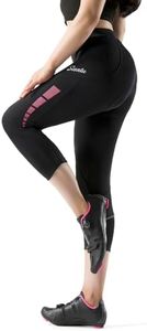 Santic Cycling Shorts Women 3D Padded 3/4 Bike Shorts Bicycle Capris for Women Breathable & Quick Dry