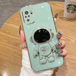 Erams Online Silicone For Mi Redmi Note 10 Note 10S Case Cute 3D Astronaut Stand Design Camera Protection Shockproof Soft Back Cover Mi Redmi Note 10 Note 10S (Mint)