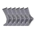 ShopMCR Merino Wool Socks for Men, Premium Quality, Breathable, Merino Blend, Thermal, Warm, Hiking Work and Ideal for autumn and winter, Grey, 3 Pairs