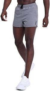 TCA Men’s Pace 3-Inch Running Shorts with Breathable Inner Mesh Brief and Zip Pocket - Quiet Shade Grey, XL