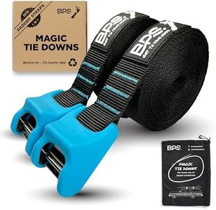 BPS ‘Magic’ Tie Down Straps for Roof Rack - ‘No Scratch’ 15 feet Tie Downs 2-Pack Surfboard Straps Silicone Buckle Cover with Storage Bag Made from Recycled Plastics – SUP Kayak Canoe Paddle Board