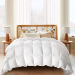 puredown® Lightweight Goose Feather Comforter Oversized King Size, Summer Duvet Insert for Hot Sleepers/Warm Weather, Hotel Collection Comforter with 100% Cotton Cover (116x98 Inch, White)