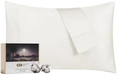 California Design Den Luxury 100% Egyptian Cotton Pillow Cases, King Size Pillow Cases Set of 2, Sateen Weave, Soft, Breathable & Cooling Ivory King Pillow Cases Set of 2 for King Size Pillows