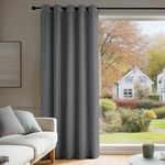 Deconovo Front Door Curtain Thermal Insulated Energy Efficient Eyelet Blackout Curtains for Bedroom Living Room 66 x 84 Inch Drop Light Grey 1 Panel