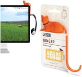 Monkey Business Ginger The Cat Tail Hook for Computer Screen, Desk Headphone Hanger Organizer Decorative Hooks, Adhesive Hook for Hanging Keys Cables Hats and Computer Accessories