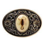 HUABOLA CALYN Belt Buckle for Men- Unique Luminous Stone Native American White 3D Scorpion Animal Belt Buckle for Women, 1# Gold, One Size