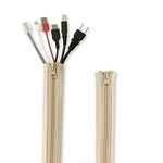 Flexible Cable Management Sleeve with Zipper - Extendable Cord Organizer System Wrap Wire Cable Cover Sleeve Holder, Keep Home & Office Clean Safe Protector for TV/Media, Beige, 39 Inches, 2 Pcs