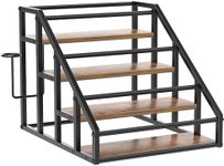 Coffee Syrup Rack Organizer, 4 Tier Countertop Storage Shelves, Kitchen Storage, 16 Syrup Bottle Stand Holder for Wine, Liquor, Kitchen Coffee Station Organizer Rack, 13.8"x16.9"x13.0", Rustic Brown