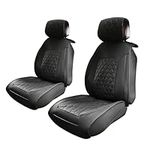 Uxcell 2 Pcs Car Front Seat Covers for Ford F-150 Crew Cab 2009-2023 Black