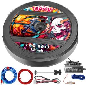 TZGBASS 2026 Upgraded 12" 1600W Powered Spare Tire Subwoofer with Built-in Amplifier, Hidden Anti-Theft Design, Deep Bass, Easy Plug-and-Play Installation, Perfect for Car Audio Upgrade