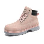 Bella Bays Women's Chukka Boots, Waterproof Hiking Boots, Lightweight Ankle Boots, Non Slip Casual Boot Lace Up Walking Booties Pink 5.5 UK