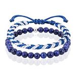 CARITATE Blue Beaded Bracelets for 