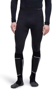 FALKE Men's Wool Tech Base Layer Bottom, Black, XL