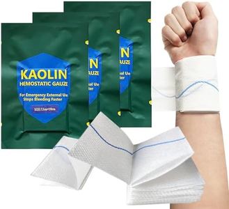 Rapid Clotting Hemostatic Gauze 3 inches x 5 feet, Kaolin Infused Bleed Stop and Quick Blood Clotting,Trauma First Aid, Tactical and Emergency Z-Fold Sterile (3)