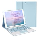 10.2&10.5 Inch iPad Keyboard Case with Touchpad, LAMA Wireless Keyboard for 10.2&10.5" iPad(9th 2021/8th 2020/7th Generation 2019, iPad Air 3 2019,iPad Pro 2017)Detachable Keyboard &Pencil Holder,‎BL