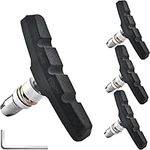 Arespark Bike Brake Pads, 2 Pairs Universal Bicycle V-Brake Blocks Shoes, V Brake Rubber Pad with Hex Nuts Gasket Wrench, Cycling Accessories for Most Mountain Bike & Road Bike, No Noise & Skid, 70mm