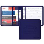 Wisdompro Car Registration and Insurance Documents Holder - Premium PU Leather Vehicle Glove Box Paperwork Wallet Case Organizer for ID, Driver's License, Key Contact Information Cards - Blue