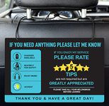 2-Pack Tips Rating Appreciated Rideshare Accessories Sign for Car Taxi - Rate Me Tip No Smoking for 5 Star Rides for Ride-share