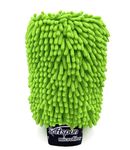 SOFTSPUN Microfiber Double Side Chenille Mitt, 1 Piece Set 1700 GSM Green. Multi-Purpose Super Absorbent and Perfect Wash Clean with Lint-Scratch Free Cars, Window, Kitchen, Home Dusting!