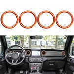 Auovo Air Conditioner Vent Ring Interior Accessories for Wrangler JL 2018-2023 Gladiator JT 2020-2023 Dashboard Air Conditioning Vent Outlet Trim Cover Aluminum Alloy (Orange)