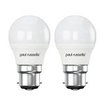 paul russells LED Light Bayonet Cap B22, 40w Equivalent Bulb, 4.9W 470LM LED Bulbs, 2700K Warm White, Mini Globe Frosted G45 BC Golf Ball Energy Saving Lightbulbs, Pack of 2