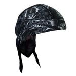 Hot Leathers 2284 Death Wings Head Wrap (Black, OSFM)