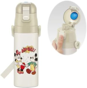 Skater SDC4-A Disney Mickey Mouse & Friends Water Bottle, Cooking 16.5 fl oz (470 ml), for Kids, Stainless Steel, Sports Bottle