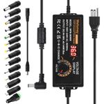 Wefomey 144W Universal Power Supply 9V 12V 14V 15V 16V 18V 19V 20V 24V 30V 36V Adjustable Variable Switching AC/DC Adapter, 100V-240V AC to DC 9V~36V 4A Converter with 14 Tips & Polarity Converter