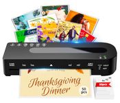 MAXDONE A4 Laminator Machine Laminator with 50 Laminating Pouches, Cold and Thermal Laminator Machine A4/A5/A6, Laminating Machine 80-125 Mic and 90s Warm Up for School Home Office (Black)