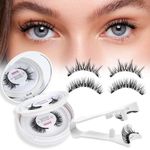 Magnetic Eyelashes With Applicator Long Lasting And Reusable Magnetic Lashes Kit 5Pcs Magnets Per Piece No Glue Needed False Eyelashes Waterproof,Cruelty Free,Easy To Wear(2Pairs,Vibrant+Blissful)