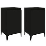 vidaXL Black Bedside Cabinets, Set 