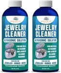 Ultrasonic Jewelry Cleaner Solution - Cleaning Solution for Gold, Silver, Platinum Diamonds and Non-Porous Precious & Semi-Precious Jewelry (2 Pack)
