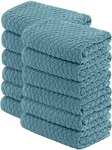 Super Absorbent Kitchen Towels 12 Pack - Premium 100% Cotton Kitchen Towels, 450GSM Thick Machine Washable Aqua Dish Towels for Kitchen Drying, Cleaning, Dobby Weave, Unmatched Quality