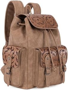 Montana West Wrangler Backpack Purse for Women Men Western Backpack Floral Tooled Travel Bags