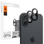 Spigen Glas.tR Optik Tempered Glass Camera Lens Protector Guard for iPhone 16/16 Plus (Black) - 2 Pack