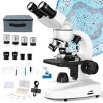 MAXLAPTER Binocular Compound Microscope, 40X-1000X Magnification Professional Microscope Kit for Adults, Students and Kids with Dual LED Mechanical Stage Carrying Case, Portable for School Lab Home