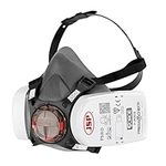 JSP Force8 Half-Mask with PressToCheckP3 Dust Filters,Size medium,Conforms and Complies with safety standards EN 140 / EN 143,Suitable for: Construction,DIY,Water based Paint Spraying (BHT0A3-0L5-N00)