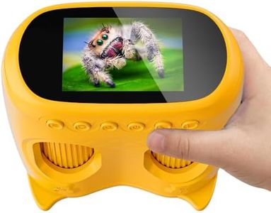 1000X 2-in-1 Handheld Microscope and Binoculars for Kids, Temodu 4K 2.0" Screen Educational Science Kit Digital Microscope, Rechargeable Mini Pocket Binoculars, Birthday, Ages 3+ (Orange)