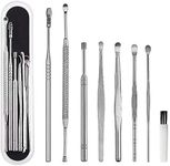 8 Pcs Ear Pick Earwax Removal Kit, Stainless Steel Ear Wax Remover Cleaner Earpick Ear Cleaning Tool Set, Ear Curette Tool with a Cleaning Brush and Storage Box by MOTYYA