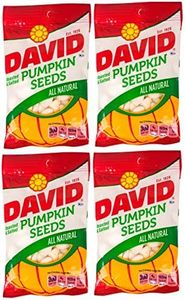 DAVID | Roasted and Salted Pumpkin Seeds | All Natural 2 Oz Per Bag | 4 Pack