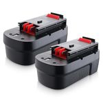 2X DASNITE 18V 4.8Ah HPB18 Ni-MH Replacement for Black and Decker 18V Battery HPB18 HPB18-OPE Firestorm A18 244760-00 A1718 A18 FSB18 FEB180S FS180BX FS18BX FS18FL(2Packs)