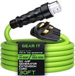 GEARit 50-Amp Generator Extension Cord (30 Ft) NEMA 14-50P to SS2-50R Twist Lock Connector STW 6/3+8/1 AWG 125/250V for 50A Power Inlet Box, RV Camper, Generator to House - 30 feet